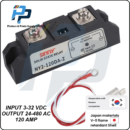 SSR-120DA DC to AC 120A Solid State Relay Module 4-32V Input DC  12-480V AC Output Single Phase