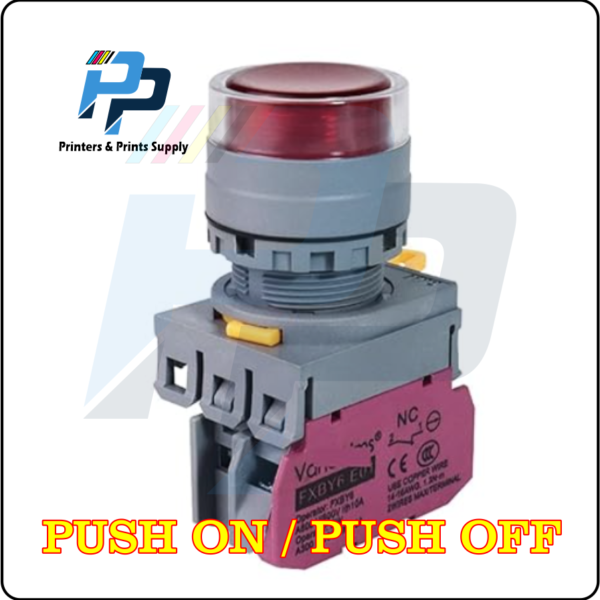 Self-locking Push Button Switch, 220V-230V/ Illuminated LED Switch press-on, press-again-off (GREEN) (RED) NO+NO / NC+NC / NO+NC