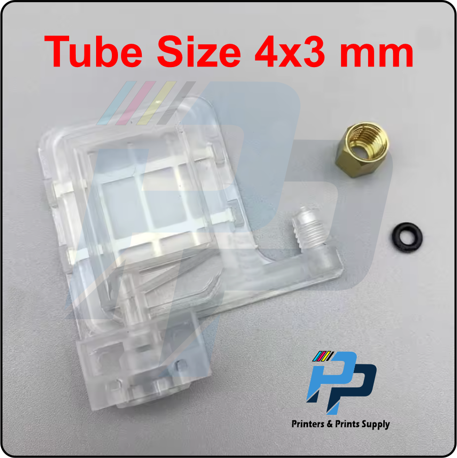 DX5 DAMPER 4x3mm +Nut With O Ring For Eco Solvent, Sublimation,dtf, / Thunderjet,Gong Zheng,  Sinocolor, Allwin, Aily, Oric, Grando, Funsun, Galaxy, Gt, Aily & Many Chinise Brands