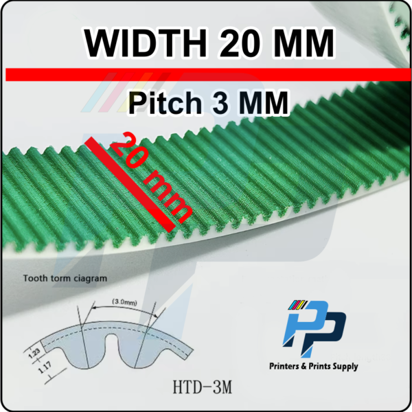 HTD-3M Timing Belt Width 20mm Open Length Polyurethane Steel PU HTD-3M Synchronous Belt