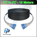 Armored Optical Fiber Data Cable with FC to FC Connectors 4 CORE 10-meter