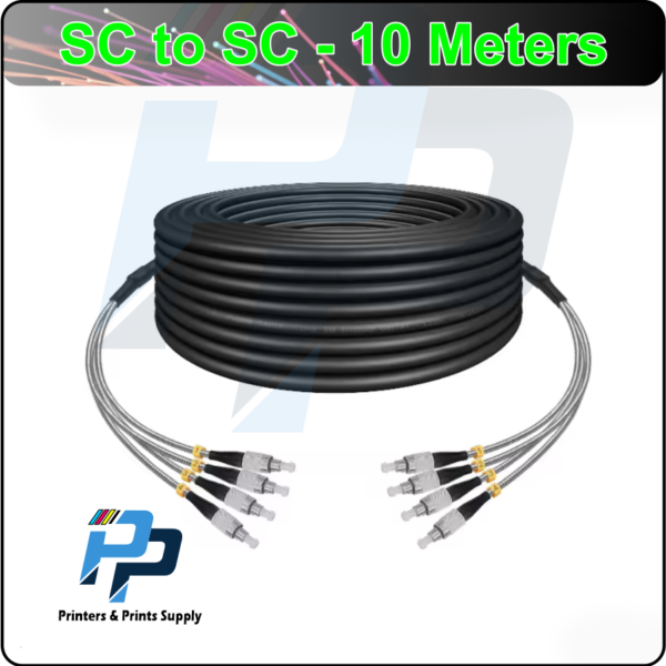 Armored Optical Fiber Data Cable with SC to SC Connectors 4 CORE 10-meter